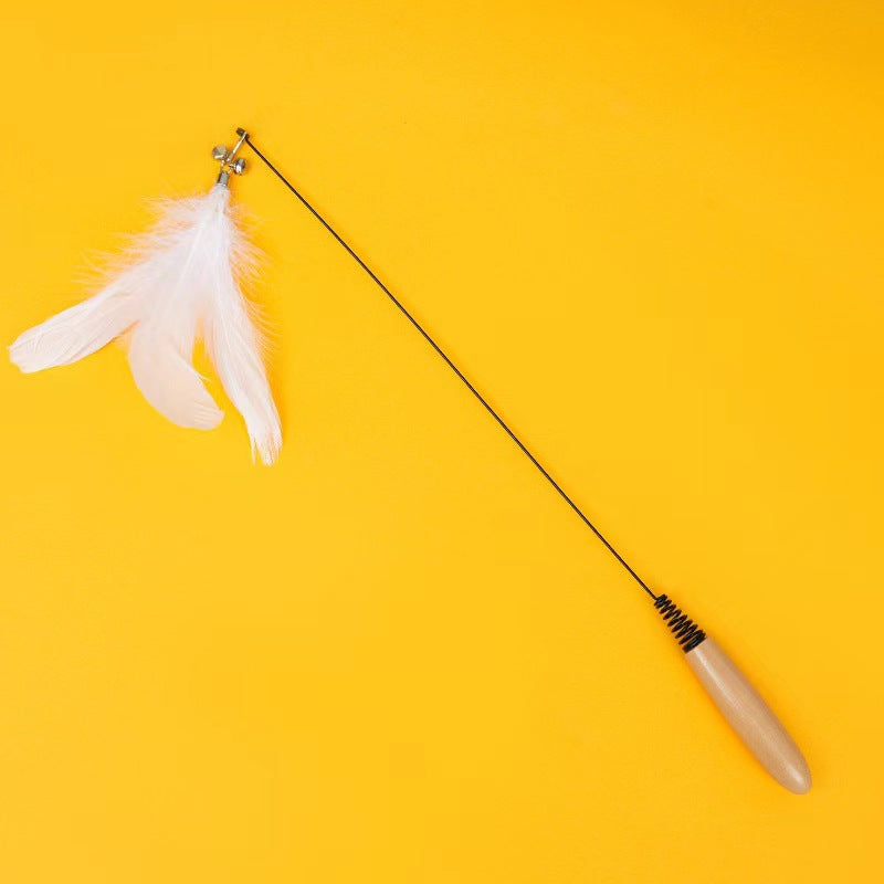 Interactive Cat Wand Toy with Feather Bell Fun