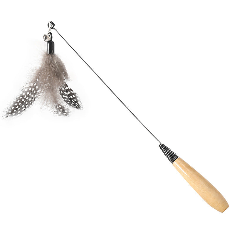 Interactive Cat Wand Toy with Feather Bell Fun