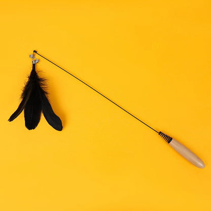 Interactive Cat Wand Toy with Feather Bell Fun