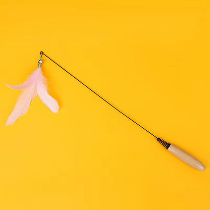 Interactive Cat Wand Toy with Feather Bell Fun